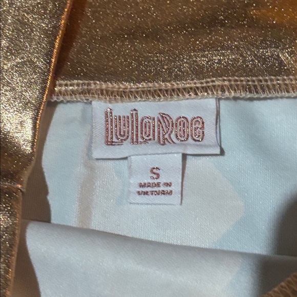 Rose gold stretch metallic pencil skirt abstract pattern on metallic small - Picture 4 of 8